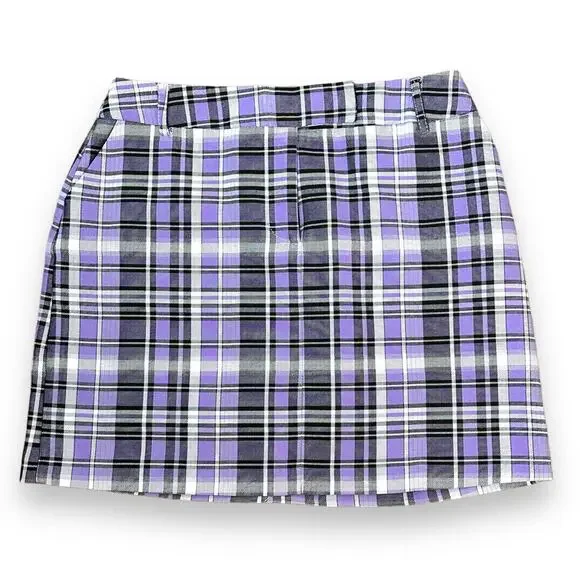 Topshop Lilac Plaid Mini Skirt EUC - Picture 5 of 9